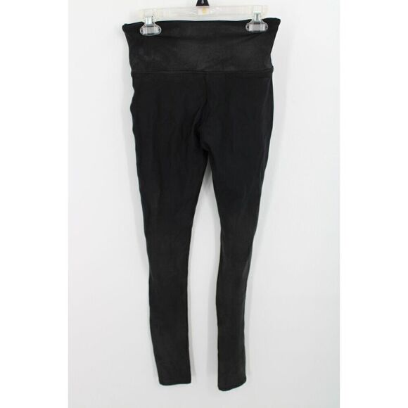 Spanx Leggings Womens Small Black Faux Leather Stretch Pull On Yoga Pants - Picture 3 of 7